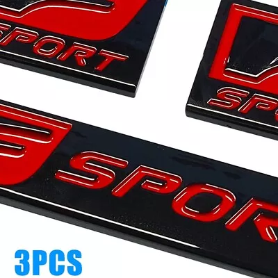 3D Black Red Fender Tailgate Badge For F-Sport Emblem Trunk Bumper Roof Set Of 3 • $16.49