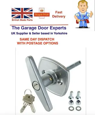 Compton Garage Door Lock Handle Locking T Bar Silver Old Type Canopy Doors Cable • £15.90