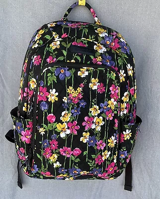 Womens Girls Vera Bradley Wildflower Garden Laptop Large Backpack Bag  Back Pack • $56