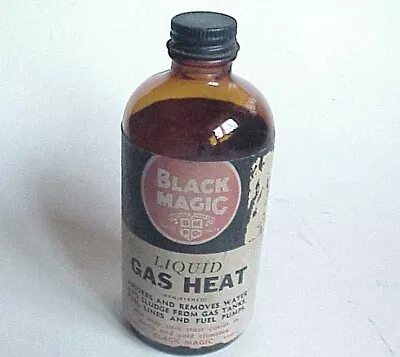 VERY Vintage Car Black Magic Detroit MI LIQUID GAS HEAT / Dry Gas Bottle • $12.89