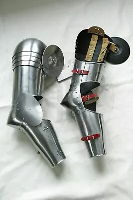 16 Gauge Medieval Steel SCA Warrior Pair Of Pauldrons With Arm Guard Hand Bracer • $189