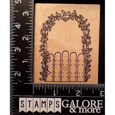 Azadi Earles Rubber Stamps H9148 ARCHED GARDEN FLOWER ARBOR PICKET FENCE #T31 • $4.79