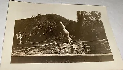 Rare Antique Vintage American Swimmers Diver Action Outdoor Pool Snapshot Photo • $19.99