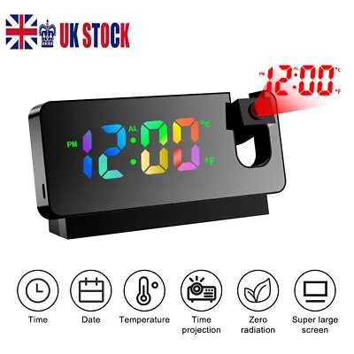 £3.99 • Buy Multi-functional Smart Digital Display Desk Temperature Clock Alarm Projector UK