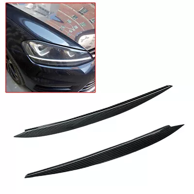 Universal Carbon Fiber Car Headlight Eye Lid Eyebrow Cover Exterior Trim Sticker • $21.69