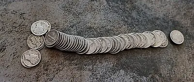 90% Silver Mercury Dime 50-Coin Roll Avg Circ • $115.99