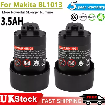 2x For Makita BL1013 10.8v LED Lithium Ion Battery BL1014 DF030D TD090D 194550-6 • £18.59