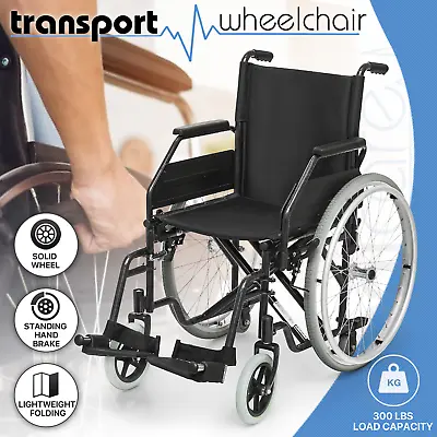 [FDA APPROVED]Foldable Manual Medical Wheelchair W/Armrest & Swing Away Footrest • $177.99