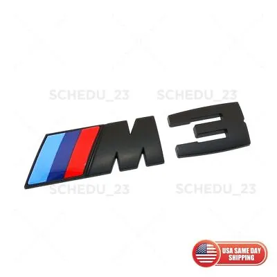 E90 E91 E92 Matte Black M3 Emblem Badge Sticker Car Rear Trunk OEM ABS M Series • $25.99