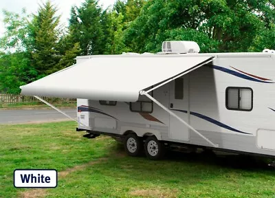 20' Solid White RV Awning Replacement Fabric Canopy (Fabric:19'2 ) • $149