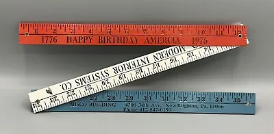 Vtg Bicentennial 1976 Red White & Blue Folding Advertising Yardstick Misco • $14.99