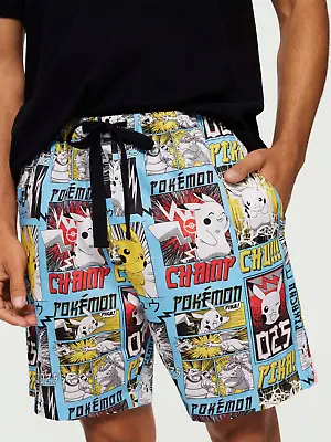 Peter Alexander Men's Pikachu Pokemon Mid Cotton Shorts  Size XL • $39