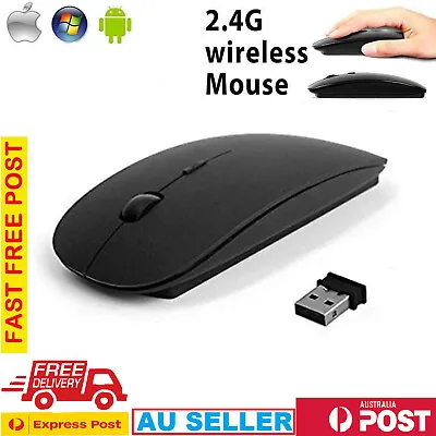 $8.99 • Buy Slim 2.4GHz Wireless Optical Mouse Mice Wireless USB Receiver For Laptop PC