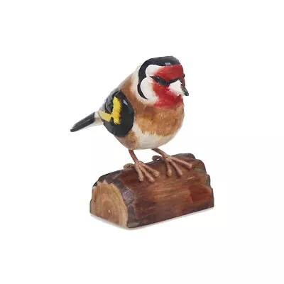 £8.99 • Buy RSPB Hand Carved Wooden Birds Garden Bird Ornament Outdoor Birds - Goldfinch