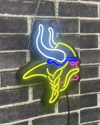 10  Vivid LED Minnesota Vikings Football Neon Sign Light Lamp Beer Wall Decor • $84.99