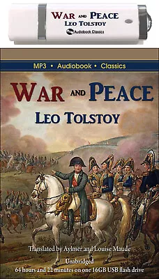 War And Peace By Leo Tolstoy - MP3 Audiobook On USB Flash Drive • $19.99