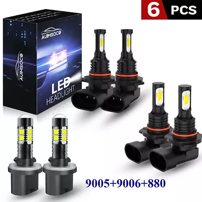 Combo 6X LED Headlight High Low Bulbs+Fog Light 6500K For Dodge Stealth 1994 Kit • $35.99