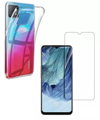For OPPO A73 CASE + TEMPERED GLASS SCREEN PROTECTOR CLEAR TPU SHOCKPROOF COVER • $9.69
