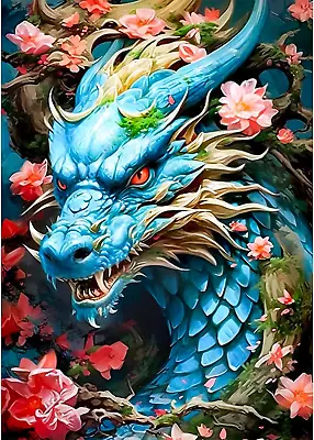 QENSPE 5D Diamond Painting Dragon Diamond Art Kits For Adults Full Drill Dragon • £7.22