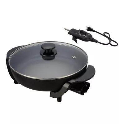 12  Aluminum Nonstick Electric Skillet With Glass CoverDishwasher-SafeBlack • $18.46