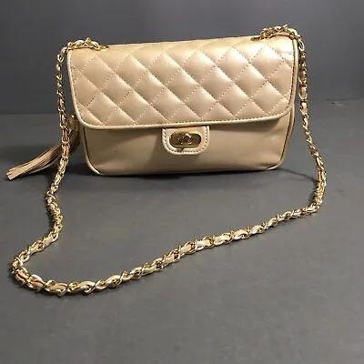 Morris Moskowitz Crossbody Bag Women's Beige Quilted Leather Removable Straps • $31.99