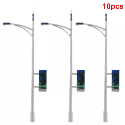 10pcs Model Railway Lamppost O Scale 1:50 Street Lights  LEDs 22cm LNH25 • $9.99