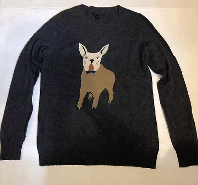 J. Crew Women’s Frenchie French Bulldog Sweater Grey Size Small • $32.99