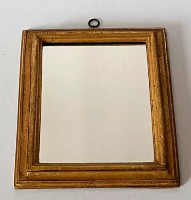 Vtg BORGHESE Italy Rectangle Wood Gold Gilt Wall Mirror Collectible 10 ¾” X 8 ¾” • $67.50