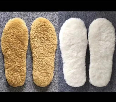 2 Pairs Genuine Sheepskin Wool Pads Winter Thick Insoles Shoe Inserts For Boots • $16.72