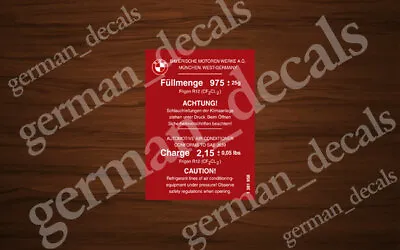 Bmw E30 E21 E28 E24 E23 E12 A/c Red Sticker Decal Adhesive Aufkleber • $8.99