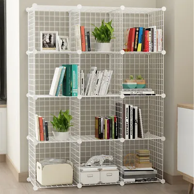 2 To 25 Cube White DIY Wire Storage Shelves Cabinet Metal Display Shelf Toy Book • $39.99