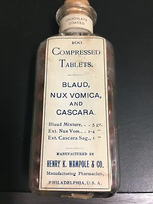Henry K. Wampole & Co. Compressed Tablets Vintage Bottle With Cork • $25
