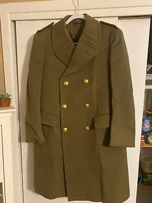 Green Trench Coat Mens Military Size Medium • $50