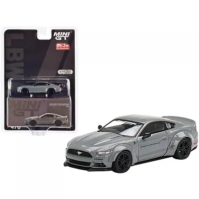 MINI GT Ford Mustang GT LB-Works Gray 1:64 Scale Metal Diecast Car Model Toy • $16.99