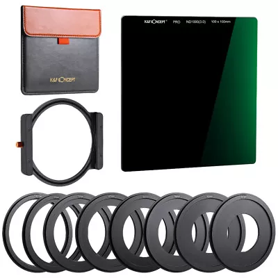 K&F Concept Square Filter Kit ND1000 100x100mm+Metal Holder+8pcs Adapter Rings • $152.99