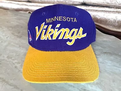 Vintage Minnesota Vikings Sports Specialties Wool Fitted Hat 7 1/4 The Pro Cap • $38