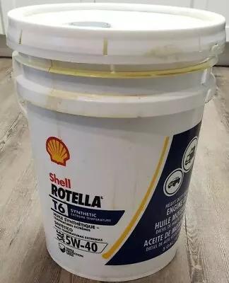 5 GALLON Bucket Shell Rotella T6 5W-40 Heavy Duty Diesel Motor Oil SAE Synthetic • $225