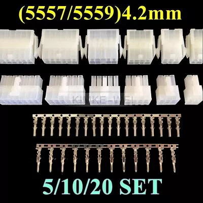 2-24 Pin Molex Mini-Fit Jr 5557/5559 4.2mm Connector Kits (Plug+Socket+Crimps)  • $5.79