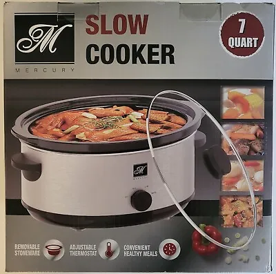 MERCURY 7qt One Touch Slow Cooker - Silver • $35.95