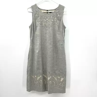 Nic + Zoe Linen Blend Cut Out Mesh Insert Sleeveless Dress Womens Medium • $24.99