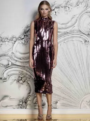 Zhivago Sparks Midi Dress In Berry Sequin BNWT Size 10 AU • $400