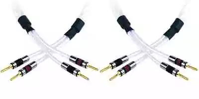 QED GENESIS Silver Spiral 2x 1.5m Speaker Cable Terminated AIRLOC Forte Plugs • $247.90