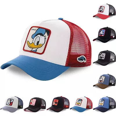Disney Mickey Mouse Trucker Mesh Baseball Cap Hip Hop Breathable Snapback Hat • £6.69