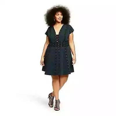 Zac Posen X Target Snap Button Detail V Neck Cap Sleeve Fit + Flare Mini Dress • $20