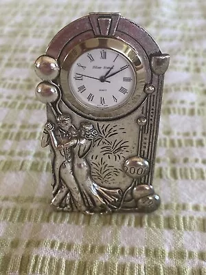 Silver Scenes Silver Plated 1999/2000 Millennium Novelty Miniature Quartz Clock • £15