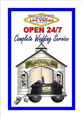 Las Vegas Wedding Chapel Sign Elvis Presley Sign Little White Wedding Chapel  • £7