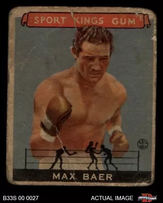 1933 Goudey Sport Kings #44 Max Baer  Boxing 1.5 - FAIR B33S 00 0027 • $225