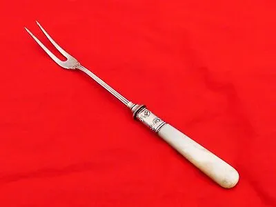 Antique Mother Of Pearl Handle 8  Long Pickle Fork GY-5 • $29.99