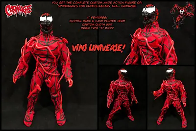 Custom 8  Mego Spiderman Foe Cletus Kasady Carnage  Complete Action Figure • $124.99
