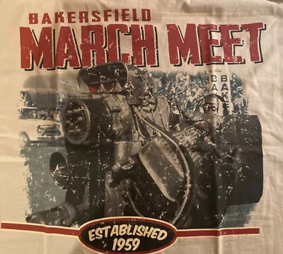 March Meet Bakersfield  FISH EYE  (107) MENS Sand T-SHIRT 100% COTTON NHRA Drag • $38.95